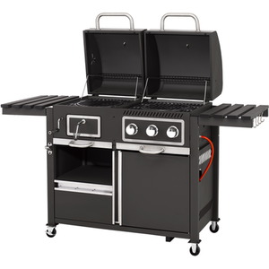 Toronto Combi Charcoal Gas Barbecue - Black by Tepro