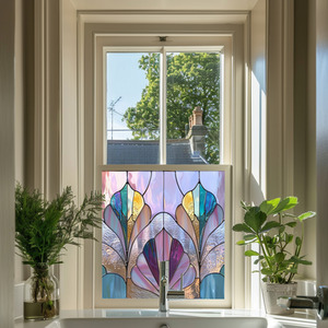 Gerano Art Deco Stained Glass Privacy Window Film by Creative Printing Solutions