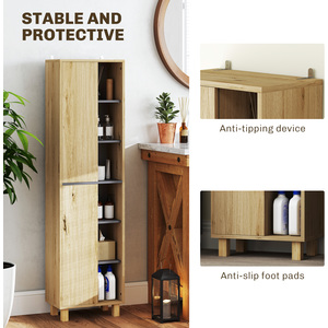 HOMCOM Tall Bathroom Cabinet with 6 Open Compartments and 6 Shelves by HOMCOM