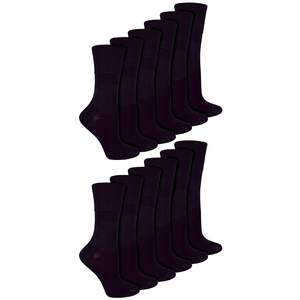 12 Pairs Diabetic Bamboo Socks Non Elastic Gentle Grip Top Socks - Black by IOMI