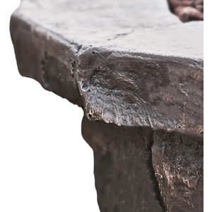 Round Stone Effect Low Gas Fire Pit - Brown by Teamson Home