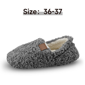 Thickened Curly Fur Warm Slippers by komore