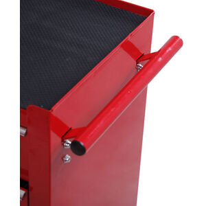 HOMCOM 5 Drawer Tool Trolley Lockable Steel Tool Chest on Wheels - Red by HOMCOM