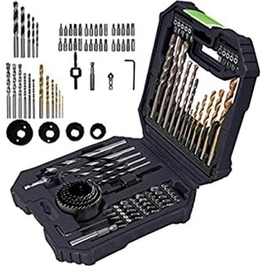 MYLEK 56 Piece Drill Bit And Screwdriver Accessory Set with Storage Case - Black by Mylek