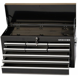 Metal Portable Tool Chest 9 Drawers Lockable Box with Handle - Black by Gr8 Home