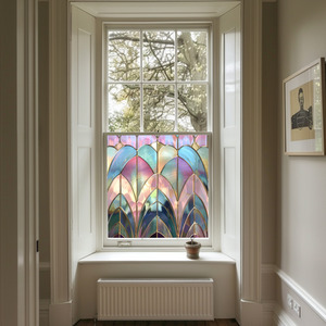 Ales Art Deco Stained Glass Privacy Window Film by Creative Printing Solutions