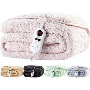 Cosy Electric Heated Throw Blanket Luxurious Sherpa Fleece - Grey Lilac by Cozy Night