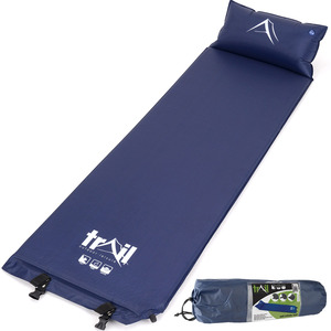 Single Self Inflate Mat with Pillow 2.5cm - Blue by Trail