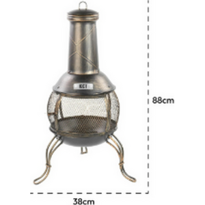 Classic Outdoor Metal Chiminea Heater - Antique Bronze