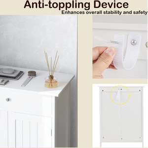 Bathroom Floor Cabinet Entryway Storage Organizer by Costway