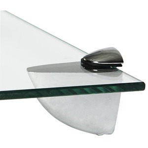 Floating Glass Bathroom Wall Shelves - 60cm - Chrome / 1 by Harbour Housewares