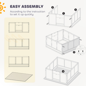 PawHut Dog Whelping Box with Whelping Pad Adjustable Entrance - White / 120cm by PawHut