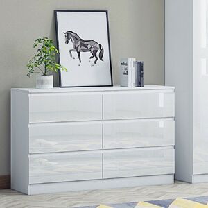 Gloss White Chest Of Drawers - White / 6 by FWStyle