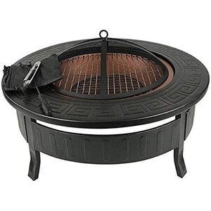 Round Garden Fire Pit - Black by Garden Mile