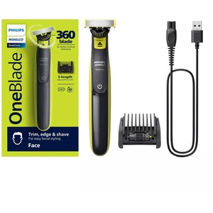 Philips Norelco Oneblade 360 Face Hybrid Electric Trimmer - Black by Philips