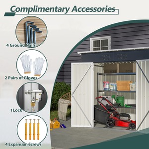 Metal Garden Shed With Free Foundation - Anthracite & White / 4ft x 6ft by BIRCHTREE