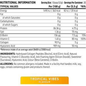 Flavoured Collagen Peptides Powder with Vitamin C Hyaluronic Acid Biotin - Tropical Vibes / Tropical Vibes by Applied Nutrition