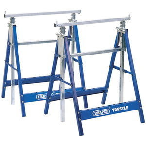Draper Pair of Telescopic Saw Horses or Builders Trestles - Blue by Draper