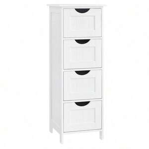 VASAGLE Bathroom Floor Storage Cabinet with 4 Drawers - White by VASAGLE