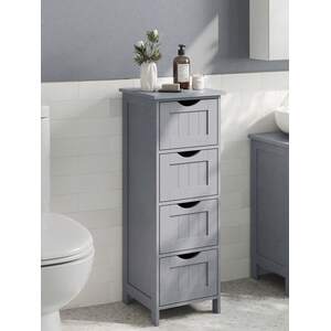 VASAGLE Bathroom Floor Storage Cabinet with 4 Drawers - Grey by VASAGLE