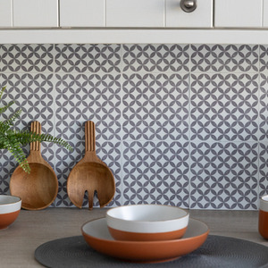 Amira Grey Self-Adhesive Wall Tiles (6 Tiles) - Grey by d-c-fix