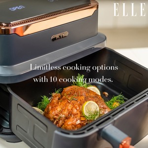 ELLE 9L Dual Air Fryer - Grey & Rose Gold / Triple Air Fryer by GRS