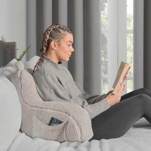 Teddy Fleece Cuddle Chair - Silver