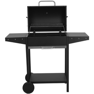 Outdoor Garden Charcoal BBQ Grill Trolley - Black by Livingandhome