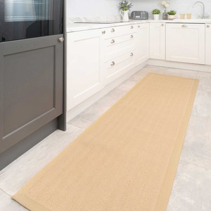 Natural Beige Cotton Border Jute Area Rug by The Rug House