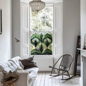 Baceno Art Deco Stained Glass Privacy Window Film by Creative Printing Solutions