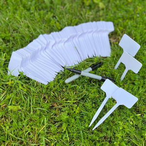 200 Garden Pot Plant Labels With Marker Pens - White by Selections