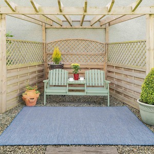 Navy Blue Soft Plastic Value Indoor Outdoor Area Rug by The Rug House