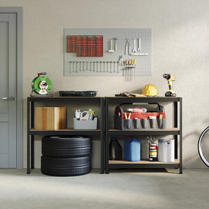 5 Tier Heavy Duty Adjustable Steel Garage Shelving Unit - 875kg Weight Capacity - Black / 40cm by Vida Designs