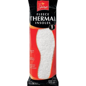 Thermal Fleece Shoe Insoles 1 Pair - White / 6 by Jump