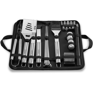 30 Piece with Storage Case BBQ Tools Set - Silver by VonHaus