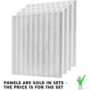 3D Wall Panels (50x50 cm) PVC Cladding Panel in 3D Fluted Line Design by NOVECRAFTO
