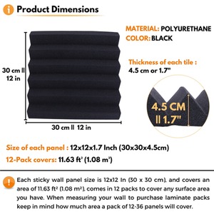 Self-Adhesive Acoustic Wall Panels - Peel and Stick Soundproofing Panels by NOVECRAFTO