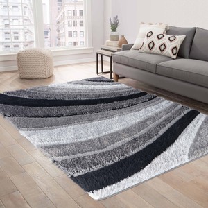 Modern Soft Waves Shimmer Shaggy Area Rugs by Desire Rugs