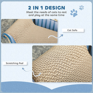PawHut 2 in1 Cat Scratching Board - Blue by PawHut