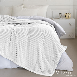 Snug Soft Chunky Ribbed Cord Plush Throw Blanket by Velosso