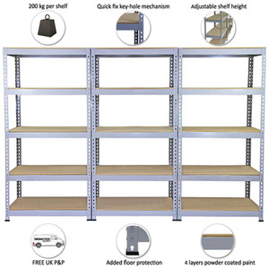 Q Rax Grey Shelving Units 90cm x 180cm x 50cm - Grey by Monster Racking