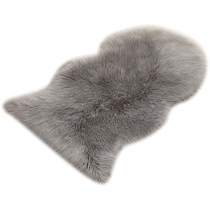 Irregular Shaped Shaggy Area Rug 90*60cm - Grey by Livingandhome