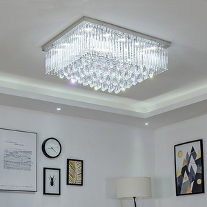 Modern Crystal LED Flush Ceiling Light Chandelier by WDW