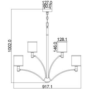 Prospect Park 9 Light Multi Arm Chandelier Satin Nickel, Chrome Finish, E27 - Satin Nickel