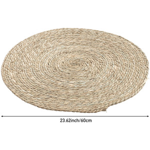 Cattail Grass Round Cat Scratcher Pad - Brown / 60cm by Livingandhome