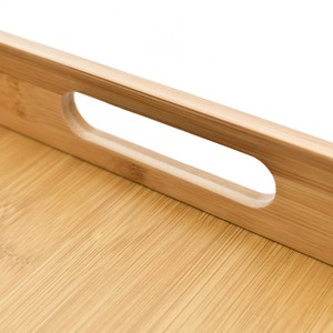 Set of 3 Wooden Bamboo Breakfast Trays - Brown by Maison Des Cadeaux