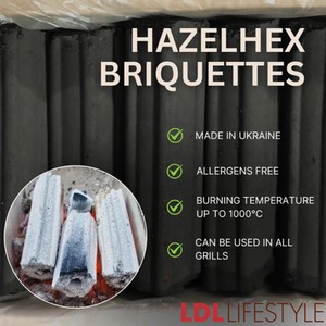 Hazel Hex Sumi Bincho Charcoal Briquettes - Black by Globaltic