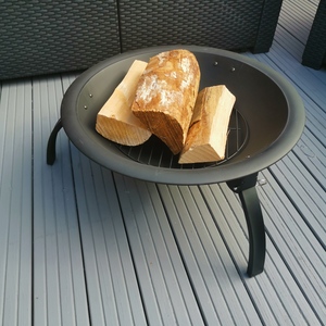 51cm Diameter Garden Log Burner Fire Pit Heater Bowl with Guard - Black by Samuel Alexander