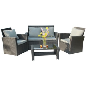Rattan Garden Furniture Outdoor Set - Brown by BIRCHTREE