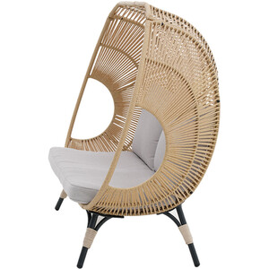 Double Standing Rattan Egg Chair - Wicker & Grey by Outdoor Essentials